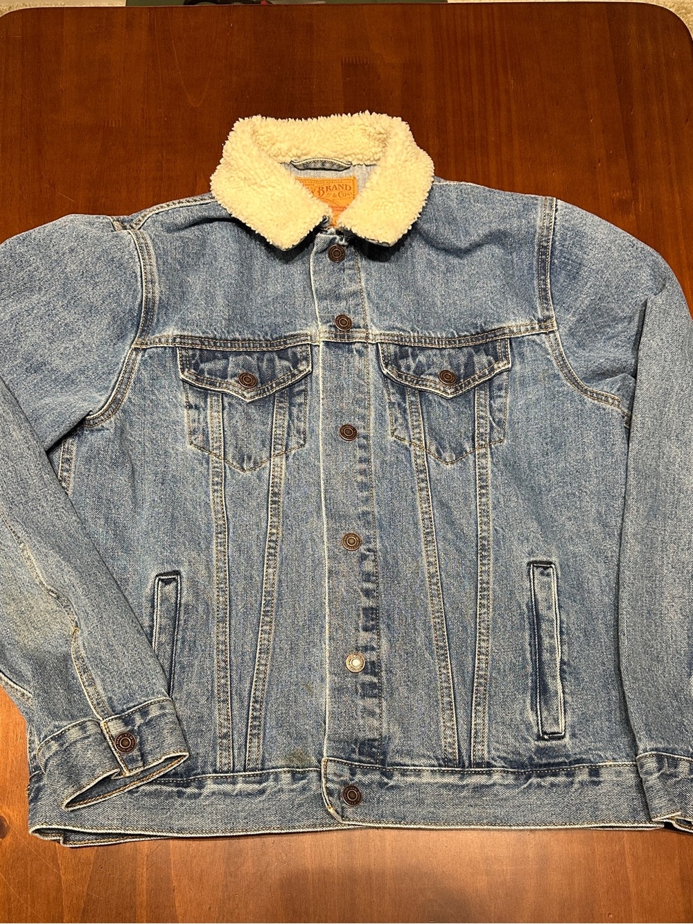 Lucky Brand The Sherpa Trucker Denim Jacket Sherpa Collar